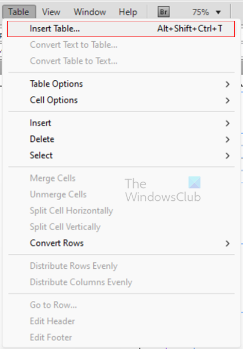 How to create a Table in InDesign