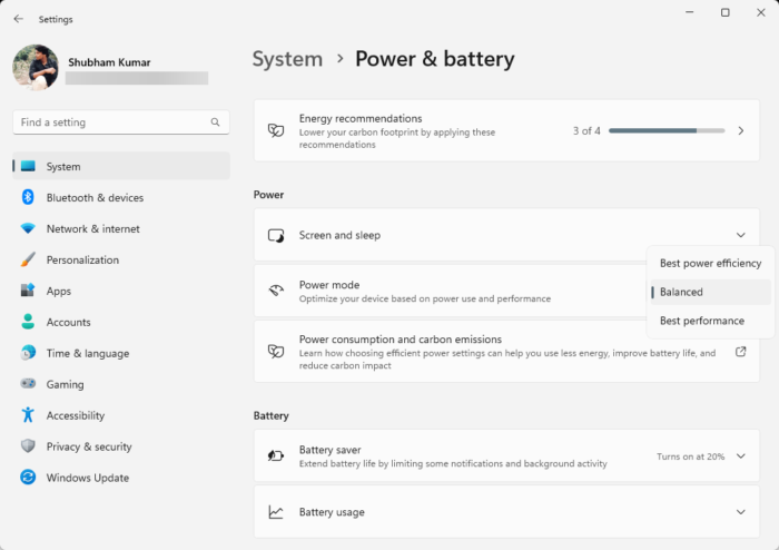 Disable Power Saving Mode