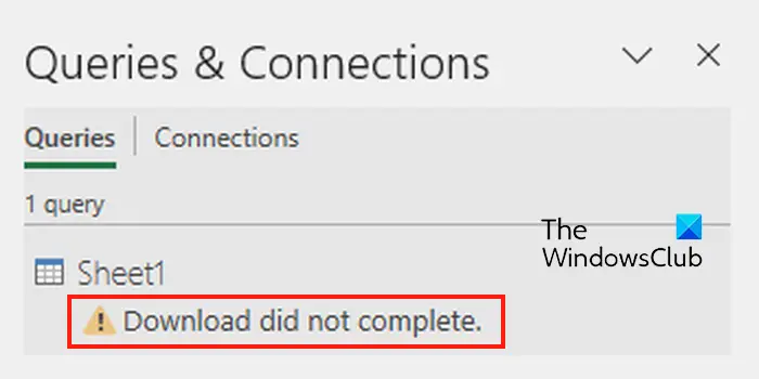 Fix Download did not complete error in Excel