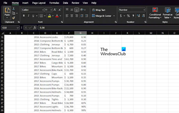 Excel Workbook with added data