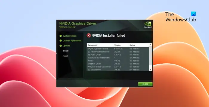 Fix NVIDIA Installer Failed error on Windows computer