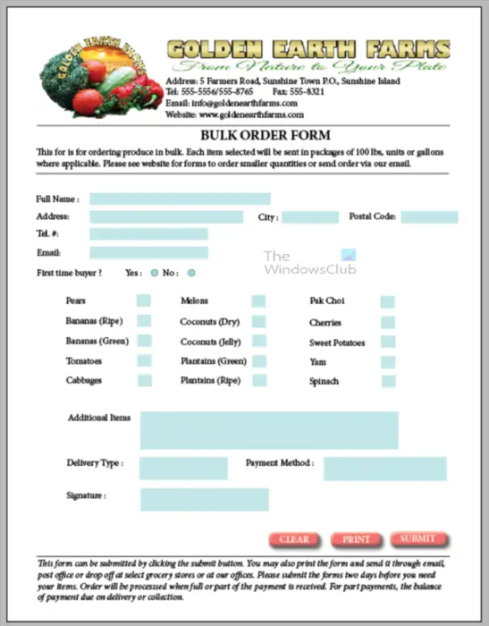 Form before interactivity added
