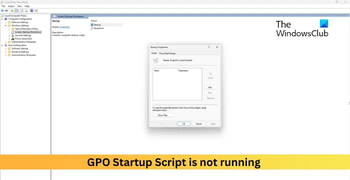 GPO Startup Script is not running [Troublehoot]