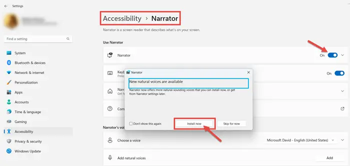 How to Add Natural Voices in Narrator on Windows 11