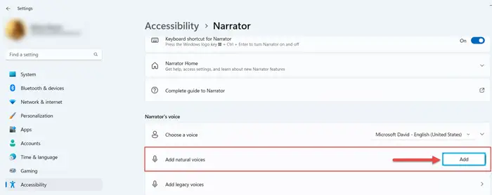 How to Add Natural Voices in Narrator on Windows 11