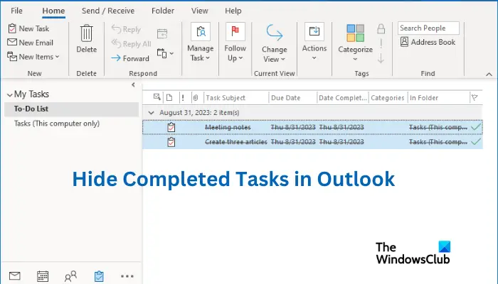 How to Archive, Delete or Hide Completed Tasks in Outlook