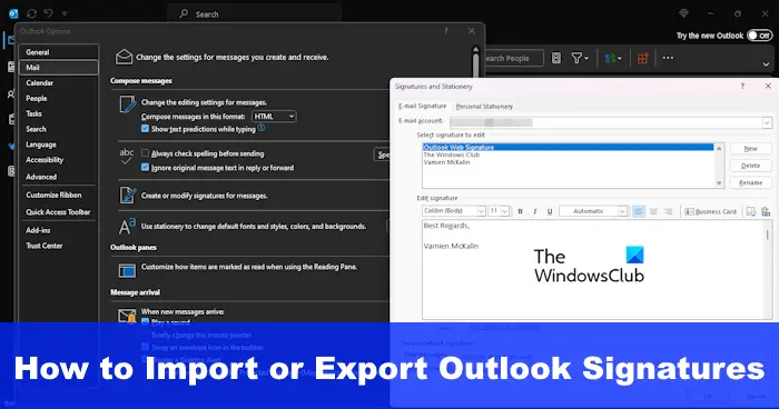 How to Import or Export Outlook Signatures