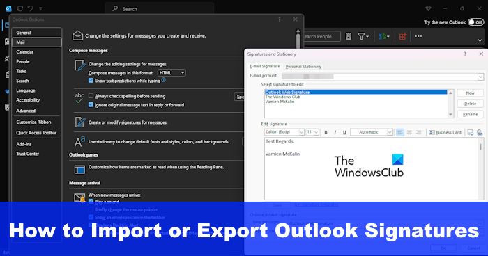 How to Import or Export Outlook Signatures