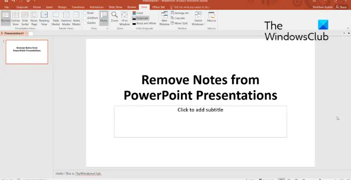 How to Remove Notes from PowerPoint