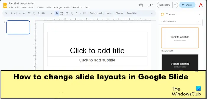 How to change slide layouts in Google Slides