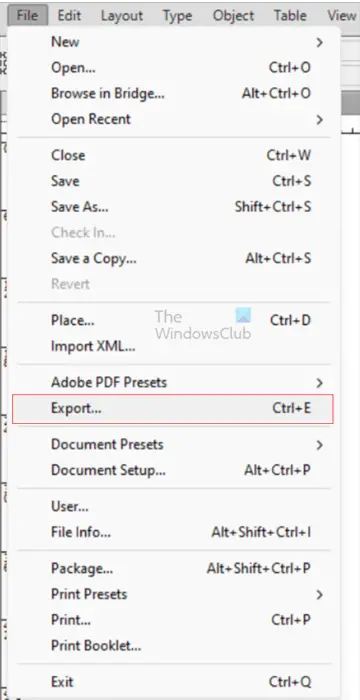 InDesign to Word - File Export