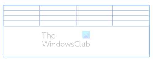 Insert table - 4 rows and columns