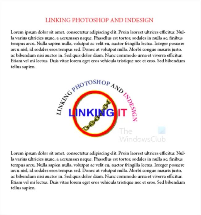 Link Photoshop and InDesign - InDesign file