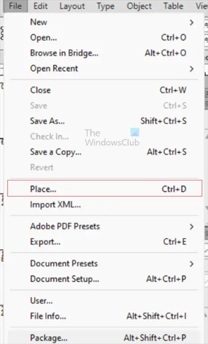 Link Word and InDesign - Place