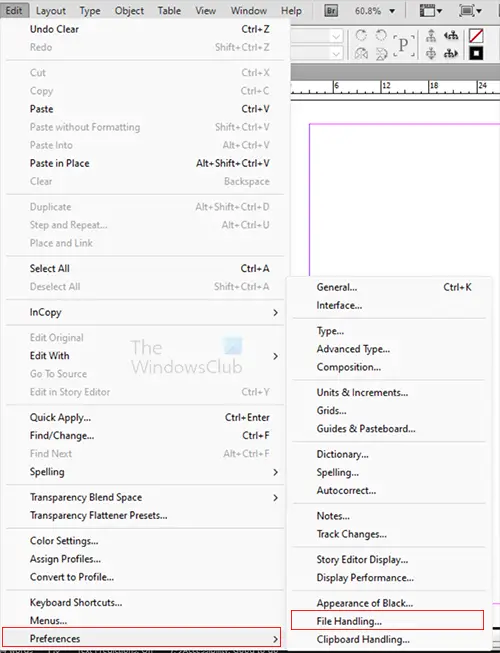 Link word and InDesign - Preferences 1