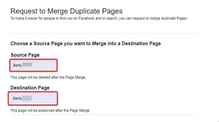 merge two Facebook accounts with same name
