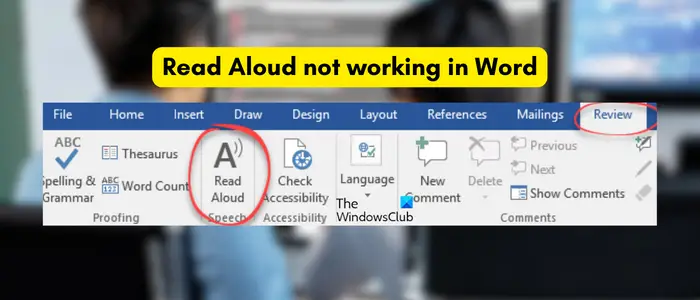 Read Aloud not working in Word
