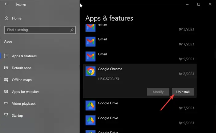 Reinstalla Google Chrome Le schede di Chrome non mostrano nomi o testo