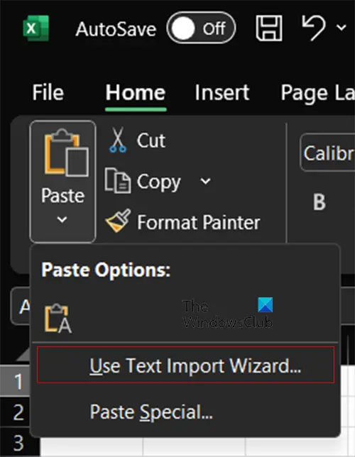 Text import wizard 1