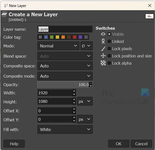 Trace in GIMP - New layer options