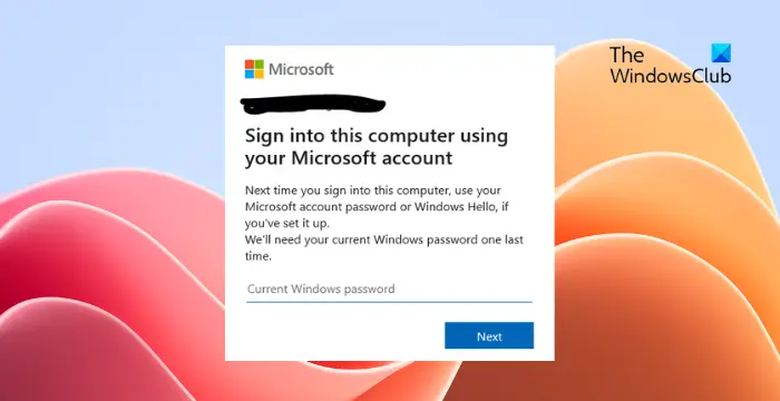We’ll need your current Windows password one last time