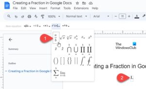 How to write Fractions in Google Docs?