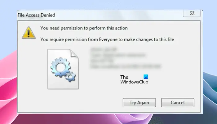 You require permission from Everyone to make changes to this file