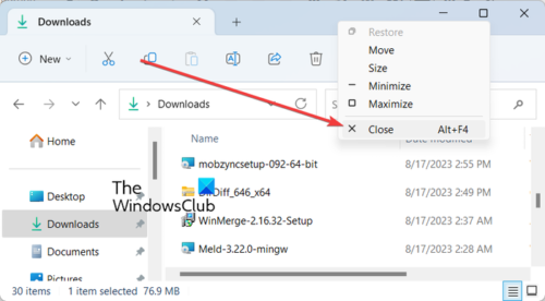 How to close running Apps on Windows 11