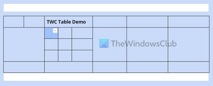 Create a table within a table in Word and Google Docs