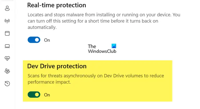 Enable or Disable Dev Drive Protection