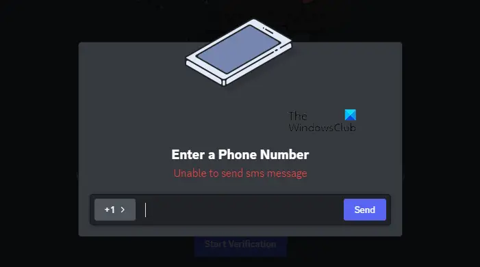 Discord unable to send SMS verification