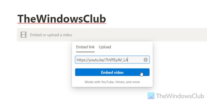 How to embed YouTube video in Notion