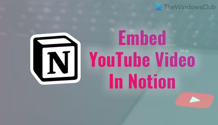 How to embed YouTube video in Notion