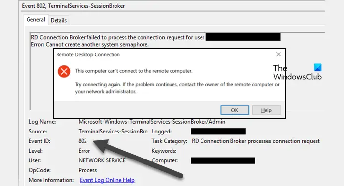 RD Connection Broker failed to process
