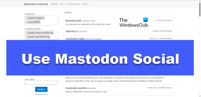 use Mastodon Social