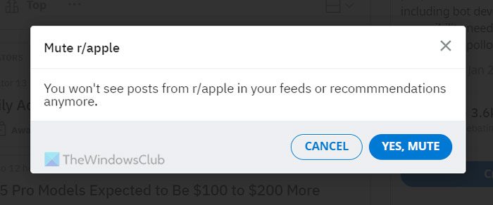 How to mute or leave Reddit community