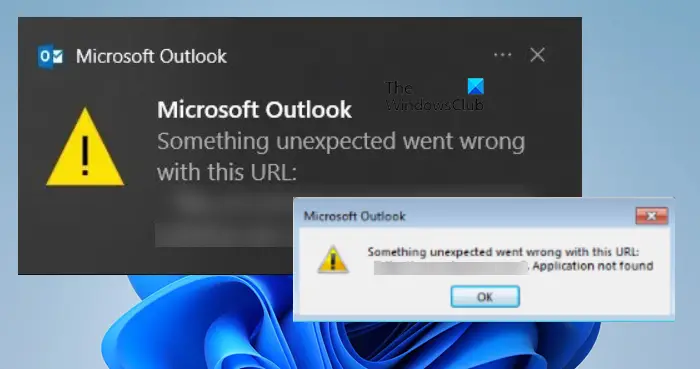 Something unexpected went wrong with this URL Outlook