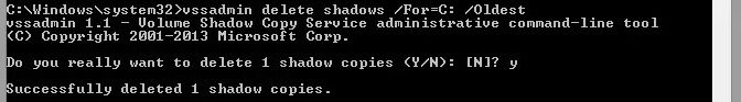 VSS Admin Delete Shadow Copies