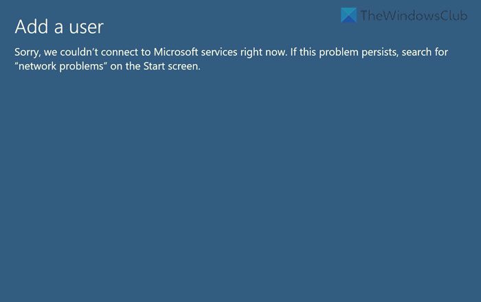 We couldn't connect to Microsoft services right now