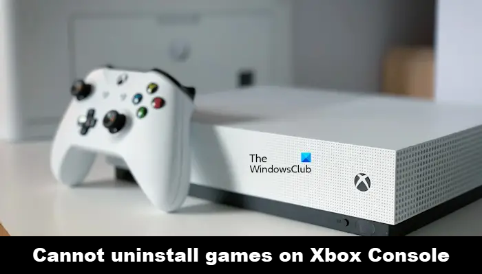 Cannot uninstall games on Xbox Console