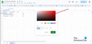 How to change Cell Color in Google Sheets