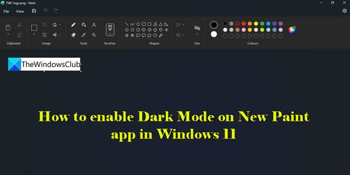 Enable Dark Mode in Paint app