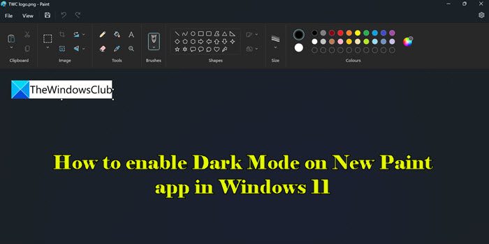 Enable Dark Mode in Paint