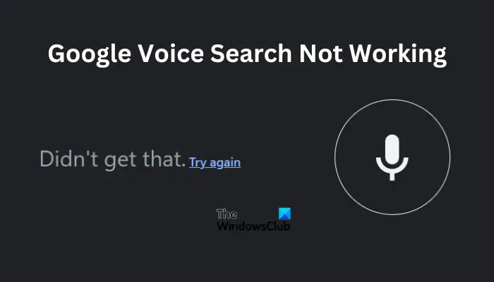 Google Voice Search Not Working