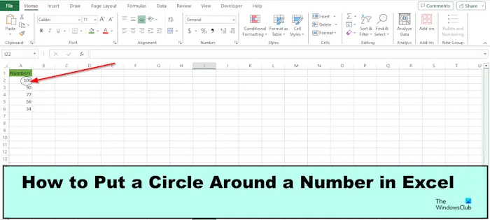 How to Put a Circle Around a Number in Excel