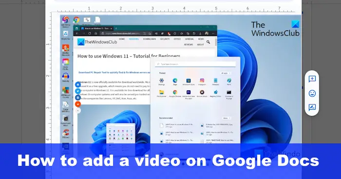 How to add a video on Google Docs.