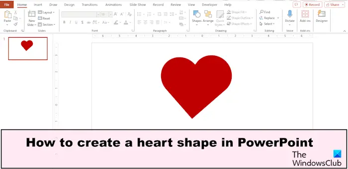 How to create a heart shape in PowerPoint