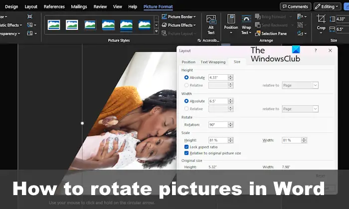 How to rotate Picture in Word