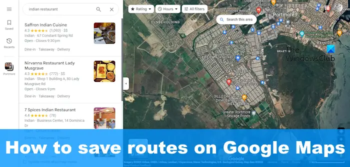 How to save routes on Google Maps