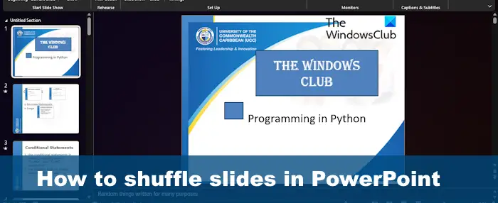How to shuffle slides in PowerPoint